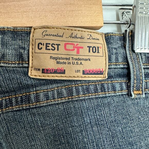 Rare Vintage Y2K Ces’t Toi Low Rise Hip Hugger Boho Grunge Flared Jeans Size 26 - Picture 9 of 9